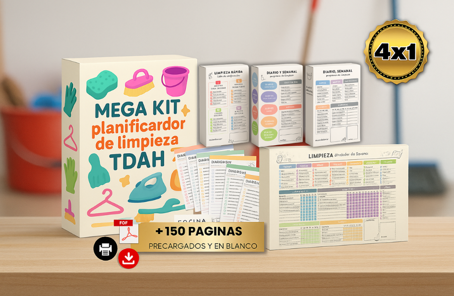 Mega Kit Planificador de Limpieza para TDAH